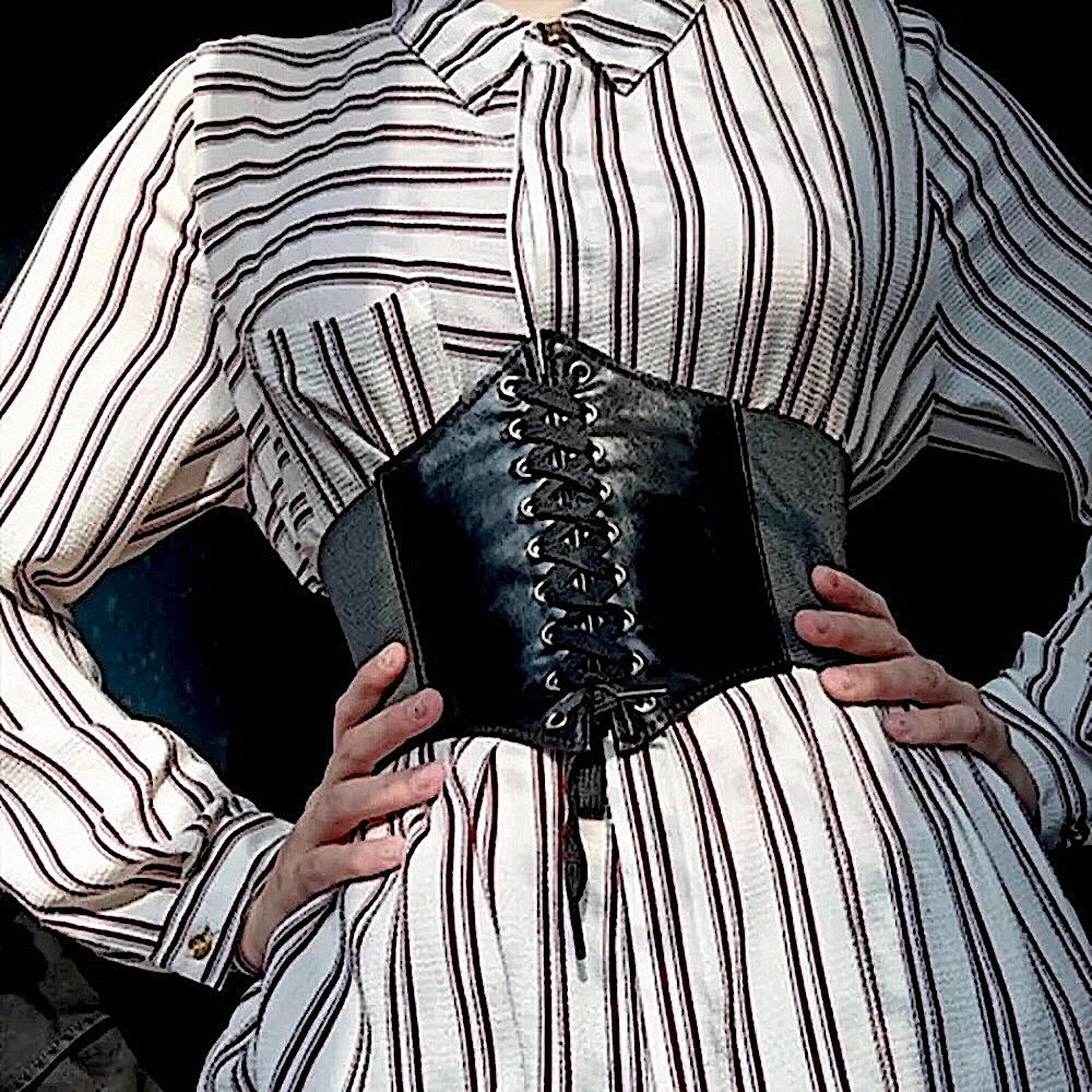 New Faux leather black lace up corset - Picture 13 of 15